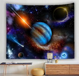 Tapestries Trippy Galaxy Planet Landscape Tapestry Wall Hanging for Bedroom Living Room Hall Wall Painting Tapestry Gothic Yoga Carpet