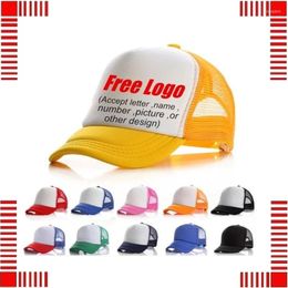 Ball Caps Child Baby DIY Custom Logo Trucker Hats Summer Boys Breathable Acrylic Print Baseball Kids Girls Snapback