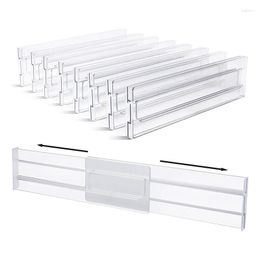 Clothing Storage Drawer Dividers 8 Pack Adjustable 3.2 Inch High Expandable From 11-20.6 Kitchen Organiser Clear Plastic