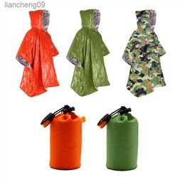 Emergency Raincoat Poncho Waterproof Rainwear Blanket Survival Camping Equipment Cold Insulation Rainwear Camping Equipment L230620