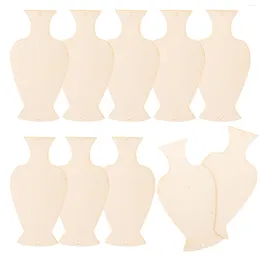 Storage Bottles 10pcs Unfinished Wooden Slices Vase Cutouts Wood DIY Handicrafts