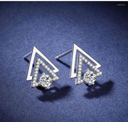 Stud Earrings S925 Pure Ladies Triangle Fashion European And American Holiday Gifts