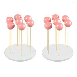 Baking Tools 2 Pack Cake Stand - 7 Hole Lollipop Holder Display Round Candy Or Sucker For Wedding Birthday Party