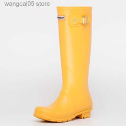 Boots NEW Hot Ladies Waterproof Rain Boots Female Knee-high Fashion Women Rubber Rain Boots Girls Shoes Rainboots PVC Rain Shoes T230713