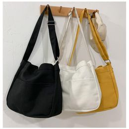 Evening Bags Large Capacity Students Canvas Shoulder Female Handbags Korean Satchel Cotton Cloth 2023 Bag Women School