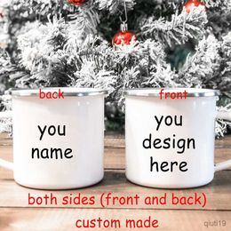 Mugs Custom Made on Both Sides (front and Back) Enamel Coffee Mugs Company Creative Design Name Cups Anniversary Holiday Gifts R230713