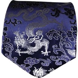 Luxury Ethnic Dragon Jacquard Ties Chinese style High End Natural Mulberry Silk GENUINE SILK Brocade Men standard Fashion Neckties189L