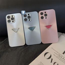 Designer Luxury Laser comes with lens triangular leather letter phone case iPhone 14 13 pro max 11 12 12Pro 14plus 7 8 plus x xs x Top leather case
