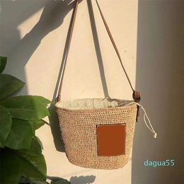 Straw handBag Spring summer Women's designer Bag Lafite Grass Bucket Vegetable Basket Bag Handbag