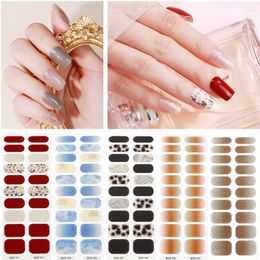 Nail Stickers Semi-Cured UV Lamp Curing Gel Strips Patch Slider Adhesive Waterproof Long Lasting Decoration Japanese Korean