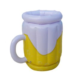Sand Play Water Fun Iatable Beer Cup Holder Pool Air Mattress Ice Bucket Iatable PVC Ice Bar Drink Cup For Beach Party Food Drink Holder 230712