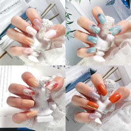 Nail Stickers Semi-Cured Gel Patch Pink Tulip Flower Adhesive Sliders Long Lasting Full Waterproof Korean Nails For Women