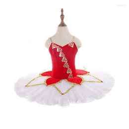 Stage Wear High-end Custom Size Colour Performance Dance Kids Girls Adult Woman Pre-professional 7Layers Red Ballet Tutu