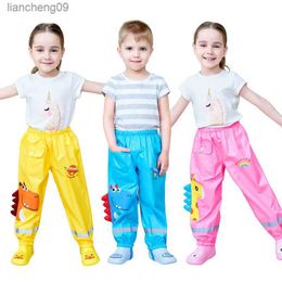 Cartoon Dinosaur Style Kids Rain Pants Boys And Girls Students Kids Waterproof Pants Fashion Children Rain Pants