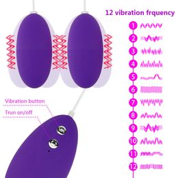 Nxy Vibrators Double Eggs Vibrator 12 Frequency Stimulation Vagina Clitoris G Spot Masturbator Suitable For Female Adults Sex Toys Lover Games 230627