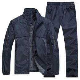 Men's Tracksuits Winter Sportswear Two Piece Wool Lined Jacket Pants Clothing Basketball