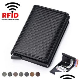 Money Clips Men Women Smart Wallet Credit Bank Card Holder Fashion Purse Aluminum Alloy Business Casual Mini Wallets Brand Pu Drop D Dhqdl