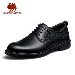 Dress Shoes Golden Camel Men's Shoes Elegant Luxury Brand Formal Dress Shoes British Deby Wedding Leather Shoes for Men Autumn 230713