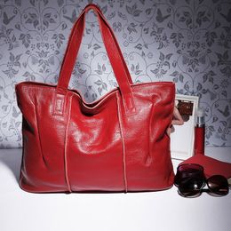 Evening Bags 100 Genuine Leather Bag Large Women Handbags Famous Brand Tote Big Ladies Shoulder AWM108 230712