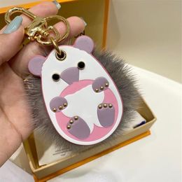 Designer Cartoon Mouse Coin Purse Letter Printing Keychains Metal Buckle Handmade Unisex High Quality Animal Pendant key case Pend279C