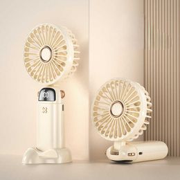 Electric Fans New USB Handheld Fan Mini Light and Small Portable Student Small Fan Digital Display Folding Aromatherapy Small Electric Fan