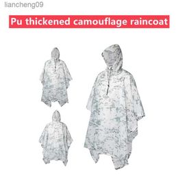 3 In 1 Hiking Zipper Poncho Rain Coat Backpack Waterproof Tarp with Hood Hunting Poncho Outdoor Camping Tent Mat Awning Shelter L230620