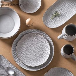 Plates Nordic Style Ceramic Kitchen Tableware Breakfast Cup Porcelain Sauce Dish Dinner Plate Coffee Mug Rice Bowl Dessert Salad