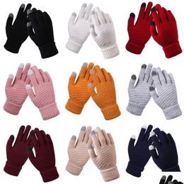 Mittens Warm Winter Gloves For Men Touch Sn Waterproof Windproof Snowboard Motorcycle Riding Driving Uni 9 Colours Drop Delivery Fash Dhkqs