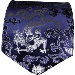 Luxury Ethnic Dragon Jacquard Ties Chinese style High End Natural Mulberry Silk GENUINE SILK Brocade Men standard Fashion Neckties246k