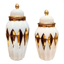 Storage Bottles Ceramic Ginger Jars With Lid Vase Tea Tin Candy Holder For Home Decorations