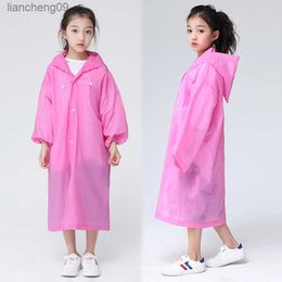 Fashion EVA Children Raincoat Thickened Waterproof Rain Coat Kids Clear Transparent Tour Waterproof Rainwear Suit L230620
