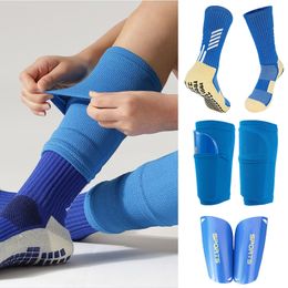 Protective Gear A Set Hight Elasticity Football Shin Guards Adults Kids Sports Legging Cover Outdoor Protection Nop Slip Soccer Socks 230713