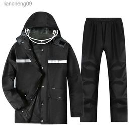 Thicken Split Raincoat Outdoor Rainproof Hiking Motorcycle Rain Coat Pants Suit Waterproof Rainwear Protect Gear for Women Men L230620