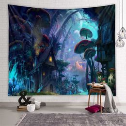 Tapestries Psychedelic Mushroom Tapestry Hippie Boho Cute Room Home Decor Sorcery Tapestry Wall Hippie Room Home Decoration Cloth Blanket R230713