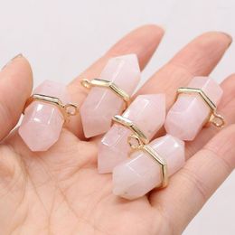 Pendant Necklaces Natural Rose Quartz Charms Stone For Women DIY Jewellery Necklace Birthday Gift Size 20x35mm