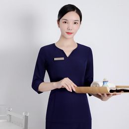 Women's Two Piece Pants Spa Massage Female Work Clothing Sets Women Beautician Uniforms Beauty Salon Uniform Suits Sauna Foot Bath