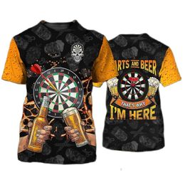 Mens T-Shirts Round Target Dart Print T Shirt For Men Fashion Trend Sports Short Sleeve Hip Hop Harajuku Oversized Tops Casual O-neck Pullover 230712