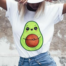 Women's T Shirts Lovely Avocado Graphic Shirt Women Clothing Fashion Short Sleeve Summer O-neck Ladies Tee T-shirt Cartoon Female Tshirt