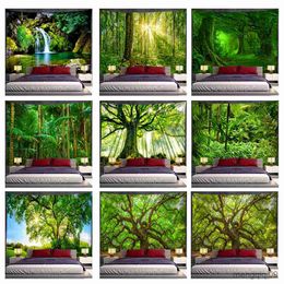 Tapestries Beautiful Natural Forest Large Tapestry Wall Hanging Scenery Bohemian Mandala Art Living Room Background Home Decor R230713