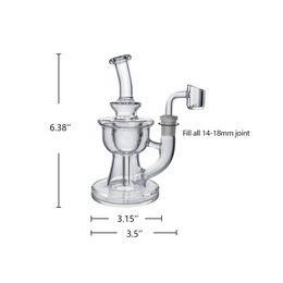 Waxmaid 6.38inch Trophy Incycler clear hookah Clear Glass Beaker galss water pipe glass bong 14mm Joint Oil Rigs US warehouse retail order free shipping