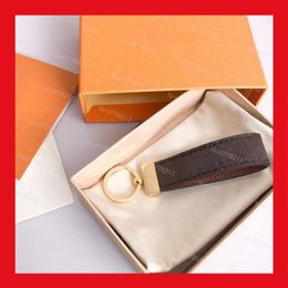 Luxury designer Car leather keychain fashion female mens cute long high quality golden key chain201Z