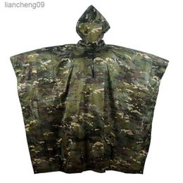 Portable 3 In 1 Rain Coat Hiking Camping Multifunctional Raincoat Poncho Mat Awning Durable Outdoor Activity Rain Gear Supplie L230620