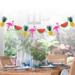 Decorative Flowers 3 Metres Flamingo Buntings Banners Party Long Felt Selva Greenery Tropical Pineapple Watermelon Garlands For Decorations