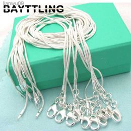 BAYTTLING 925 silver 5pcslot 1618202224262830 inch 1MM snake chain necklace For women men fashion jewelry gift wholesale L230704