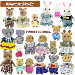 Kitchens Play Food Simulation Forest Animal Family 1 12 Scale Dollhouse Bunny Reindeer Pretend Game Set Children's Christmas For Girl Birthday Gift 230713