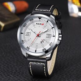 Wristwatches 1PC Men'S Outdoor Quartz Watch With Leather Strap Waterproof Calendar Durable Wristwatch For Daily Use