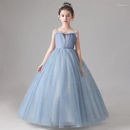 Girl Dresses Little Girls Tutu Princess Dress Teen Long Summer Sling Prom 4-12 Years Children Formal Solid Colour Party Gown