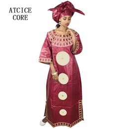 african dresses for woman bazin riche embroidery design long dress LA112247M