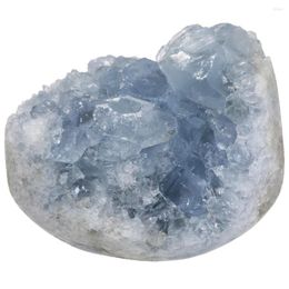 Jewellery Pouches Natural Blue Celestite Crystal Cluster Reiki Irregular Mineral Specimen For Table Decoration Nordic Room Home Ornaments