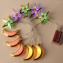 Strings Muslim Ramadan Lantern String Eid Mubarak Decoration Five-pointed Star Moon Battery Box Led 10 Lights 20